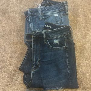 2 pair size 4 American Eagle. Next level stretch super hi-rise jeggings.